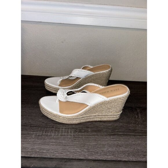 Jack Rogers White Rowan Boho Slip On Platform Espadrille Wedge Sandals Size 10 M - Picture 5 of 8